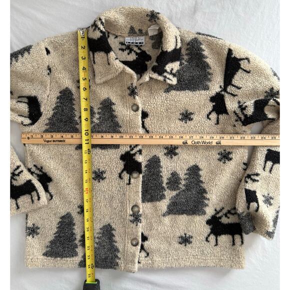 Vintage Paul Harris Design Cardigan Trees Deer Size LARGE - Picture 3 of 8